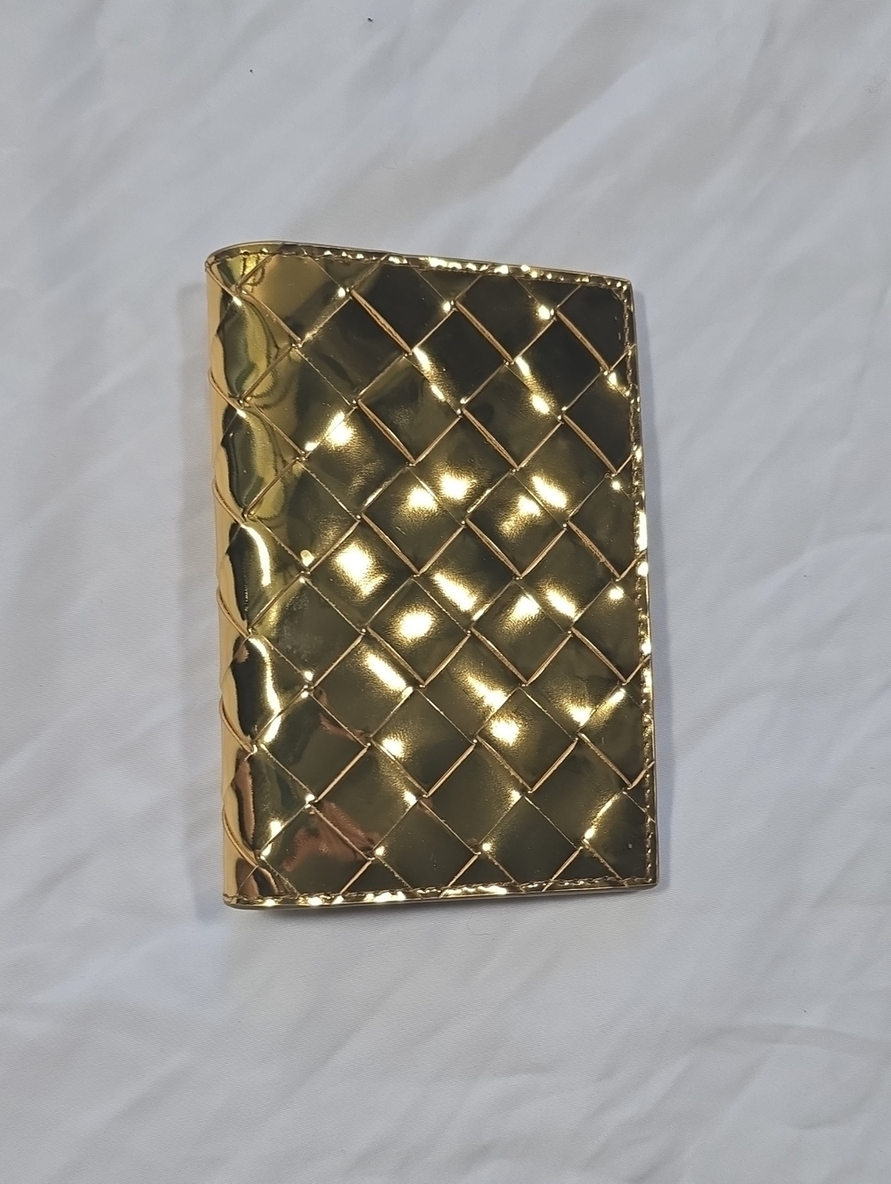 Bottega Veneta Metallic Passport Holder - Gold